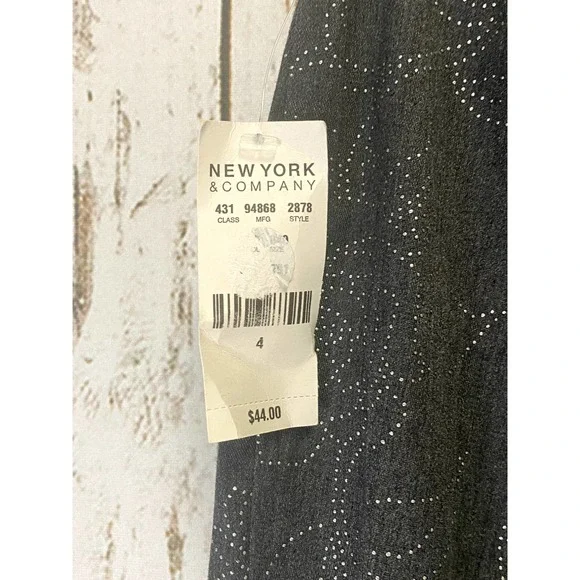 NWT New York & Co Dark Gray And Silver Slacks - Picture 4 of 4